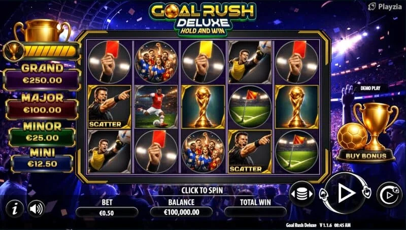 Goal Rush Deluxe – mänguekraan Free Spins režiimis